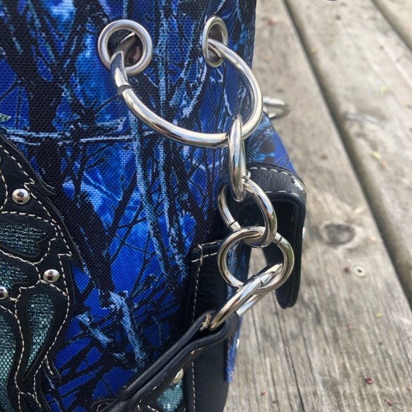 Western Style Blue and Black Shoulder Bag - Picture 10 of 11